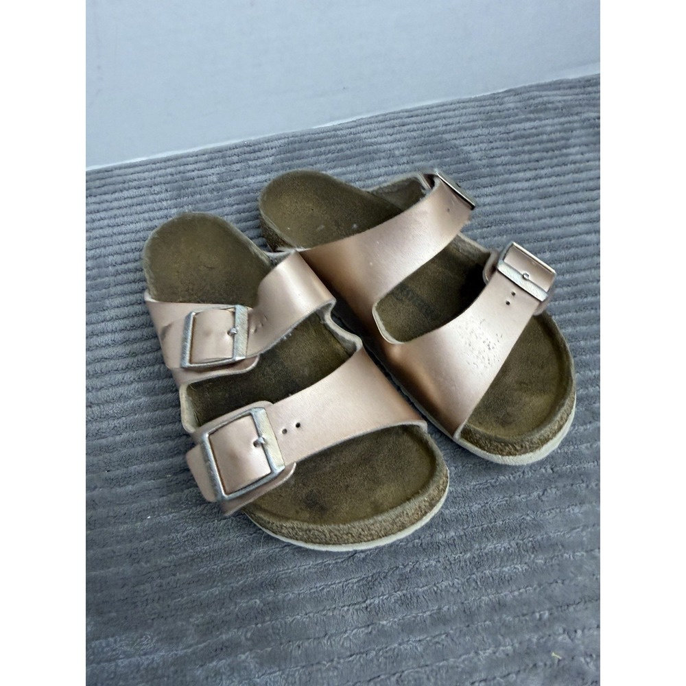 Birkenstock Girls Sz 31 Rose Gold Arizona Footbed Classic Buckle US 13-13.5